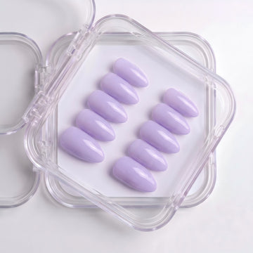 Minimalist Lavender Purple Glossy Press-On Nails (24 Pcs)