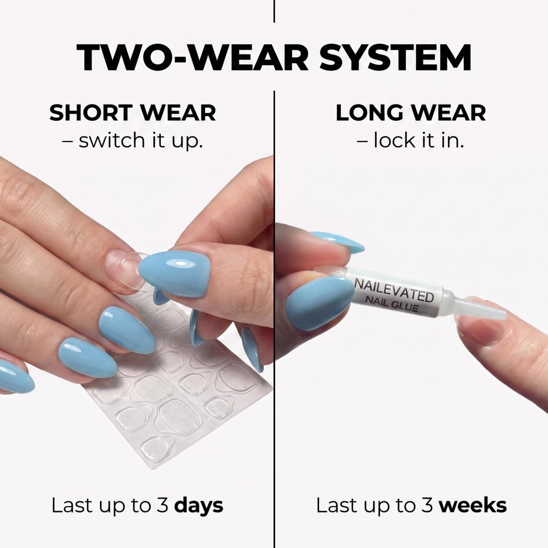 Minimalist Baby Blue Glossy Press-On Nails (24 Pcs)