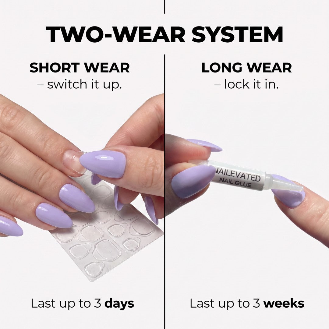 Minimalist Lavender Purple Glossy Press-On Nails (24 Pcs)